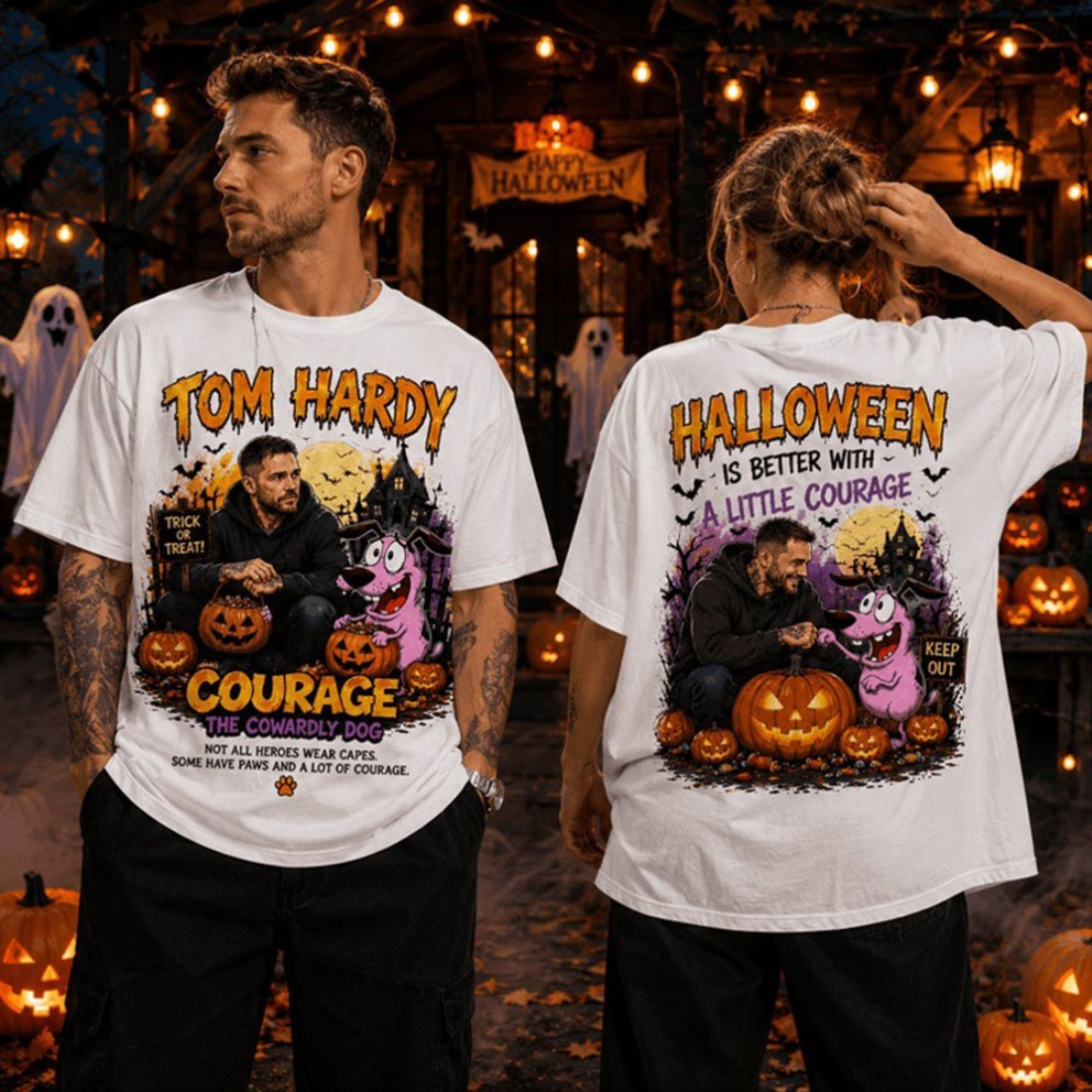 Tom Hardy And Courage Halloween Is Better With A Little Courage T-Shirt Tom Hardy Merch - Kdjoy