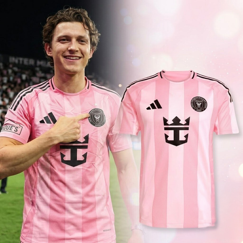 Tom Holland X Inter Miami Pink Soccer Jersey Signature #10 Tom Holland Merch Gifts For Fans - Kdjoy Tom Holland X Inter Miami Pink Soccer Jersey Signature #10 Tom Holland Merch Gifts For Fans - Kdjoy