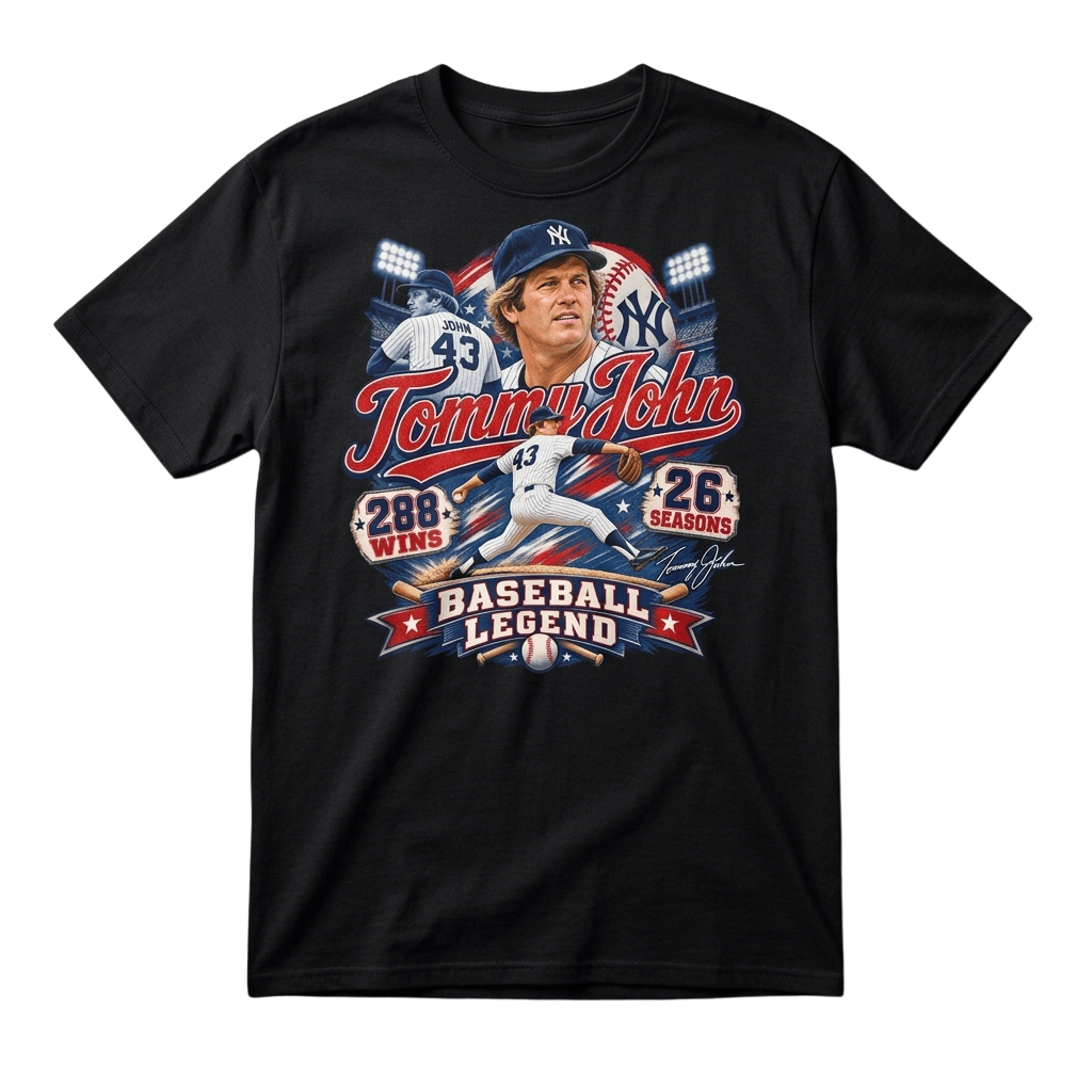 Tommy John 288 Wins 26 Seasons Baseball Legend Shirt Tommy John Merch Best Gift For Fans - Kdjoy