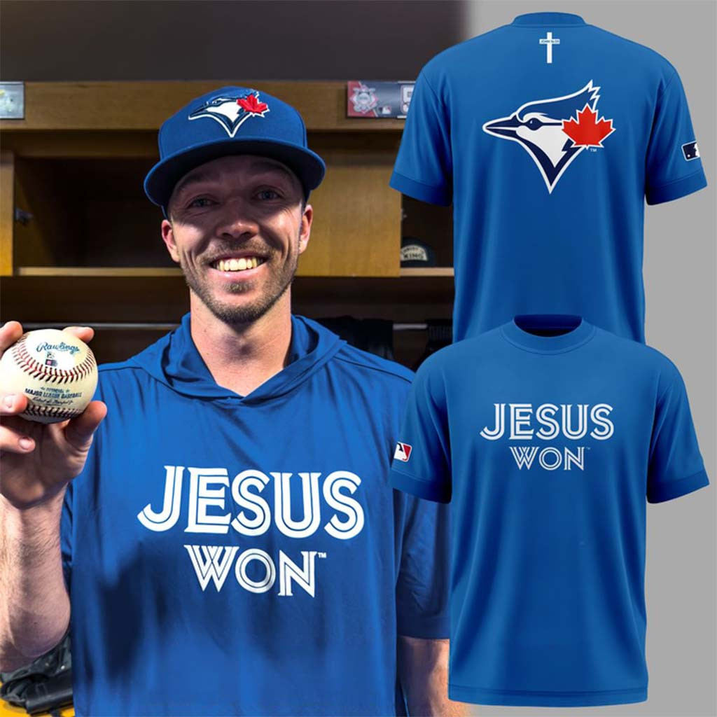 Toronto Blue Jays X Jesus Won 2026 T-Shirt Christian Shirt Jays Merch Baseball Lover Gifts - Kdjoy
