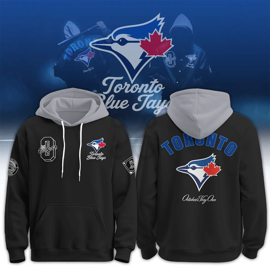 Toronto Blue Jays X OVO Black Two-Tone Hoodie Blue Jays Merch Present For Baseball Lovers - Kdjoy Toronto Blue Jays X OVO Black Two-Tone Hoodie Blue Jays Merch Present For Baseball Lovers - Kdjoy
