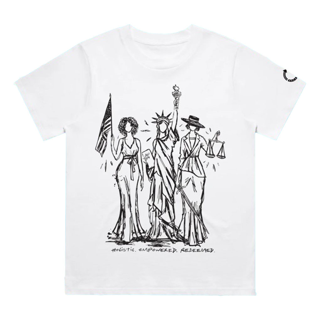 TPUSA Merch 2026 Women Of Liberty T-Shirt Holistic Empowered Redeemed Shirt Patriotic Gifts - Kdjoy