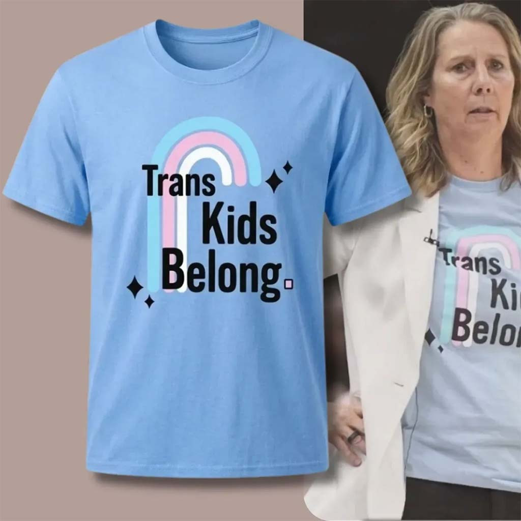 Trans Kids Belong Text And Rainbow T-Shirt Trans Rights Shirt LGBTQ Gifts - Kdjoy