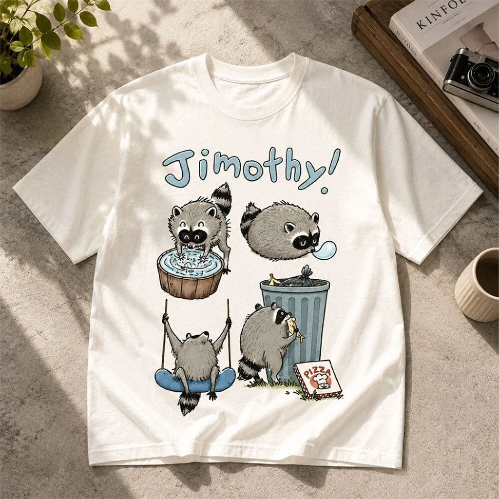 Trash Panda Cute Jimothy Raccoon T-Shirt Jimothy Viral Meme Shirt Gift For Animal Lovers - Kdjoy