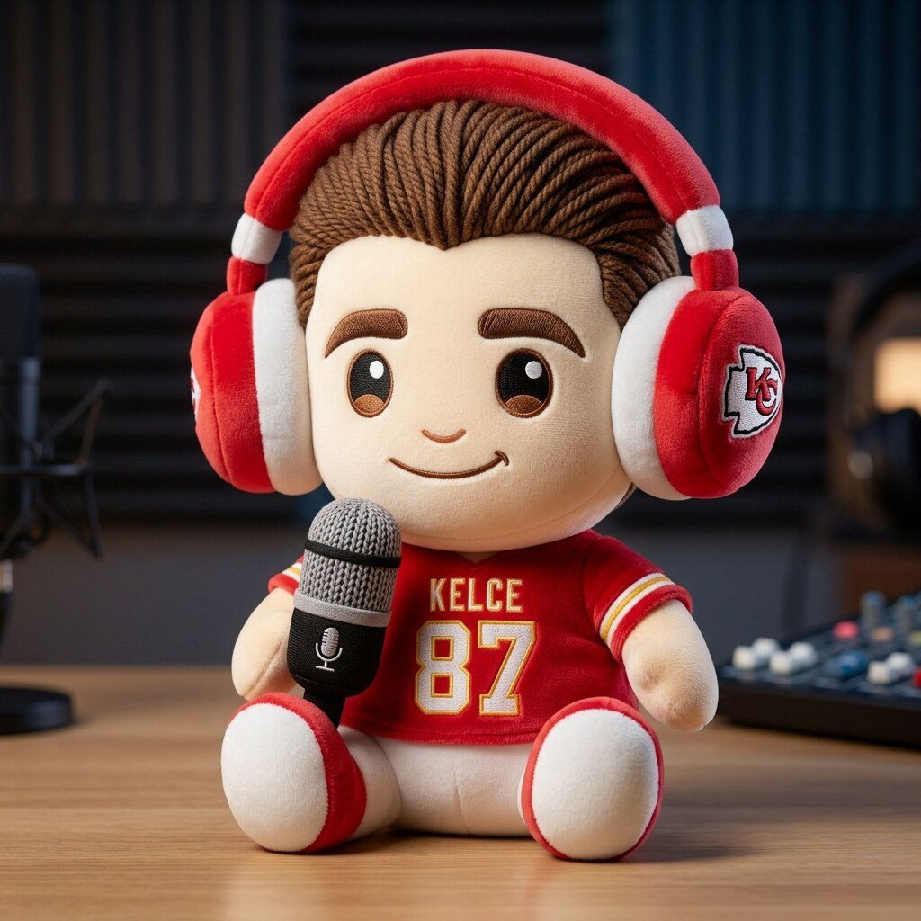 Travis Kelce Podcast Bro Premium Meme Chibi Plush Pillow #87 Travis Kelce Merch Fan Gifts - Kdjoy