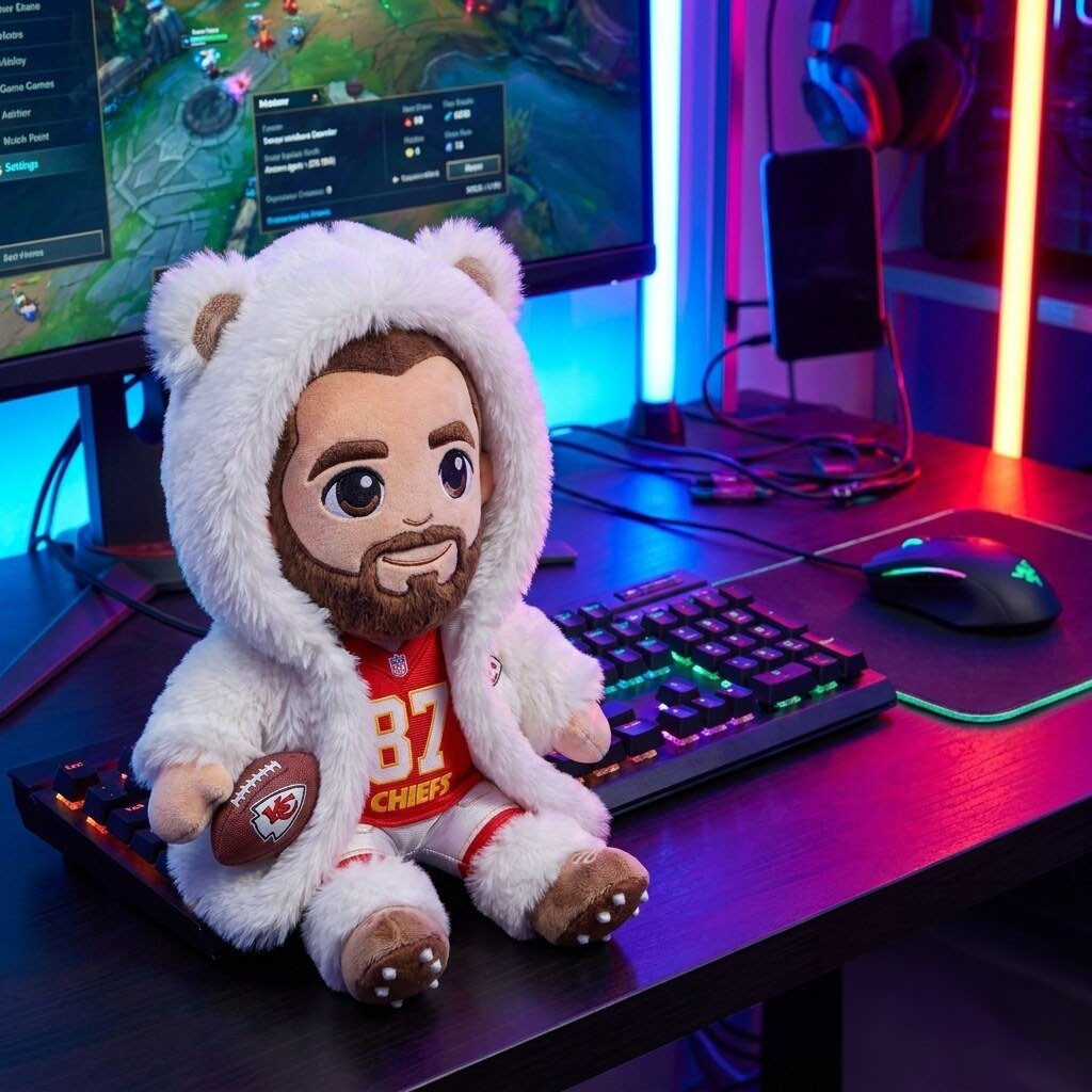 Travis Kelce The Big Yeti Premium Chibi Plush Pillow KC Chiefs Travis Kelce Merch Fan Gifts - Kdjoy