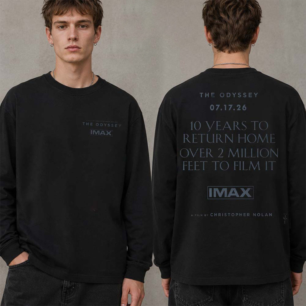 Travis Scott Cactus Jack X The Odyssey By Christopher Nolan X IMAX 10 Years Long Sleeve Shirt - Kdjoy Travis Scott Cactus Jack X The Odyssey By Christopher Nolan X IMAX 10 Years Long Sleeve Shirt - Kdjoy