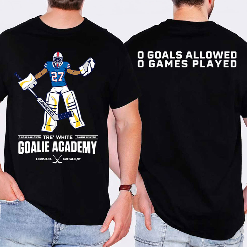 Tre White Goalie Academy 0 Goals Allowed 0 Games Played T-Shirt Funny Gift For Hockey Fans - Kdjoy