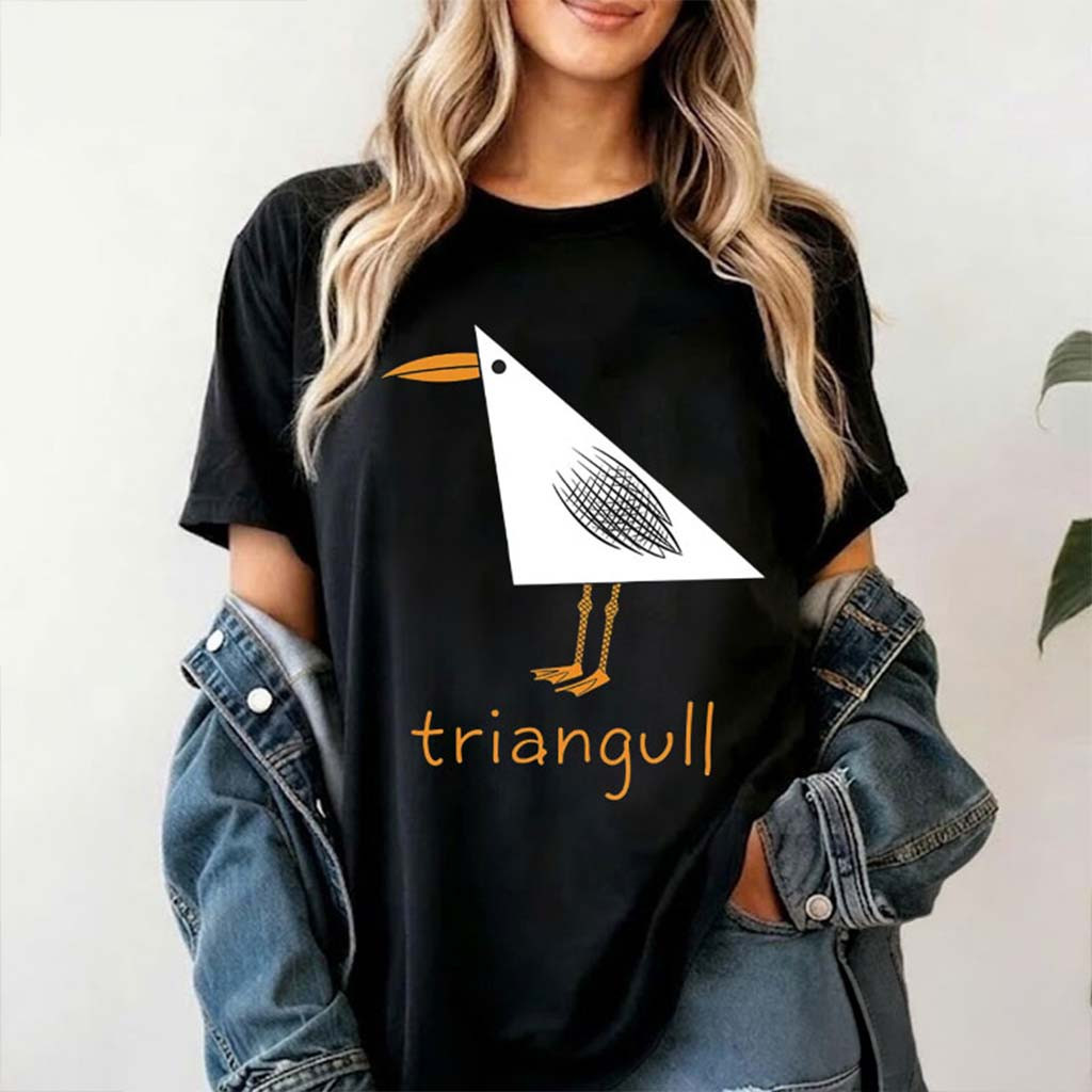 Triangull Bird Pun Triangle Seagull T-Shirt Funny Geometry Shirt Gift For Besties - Kdjoy