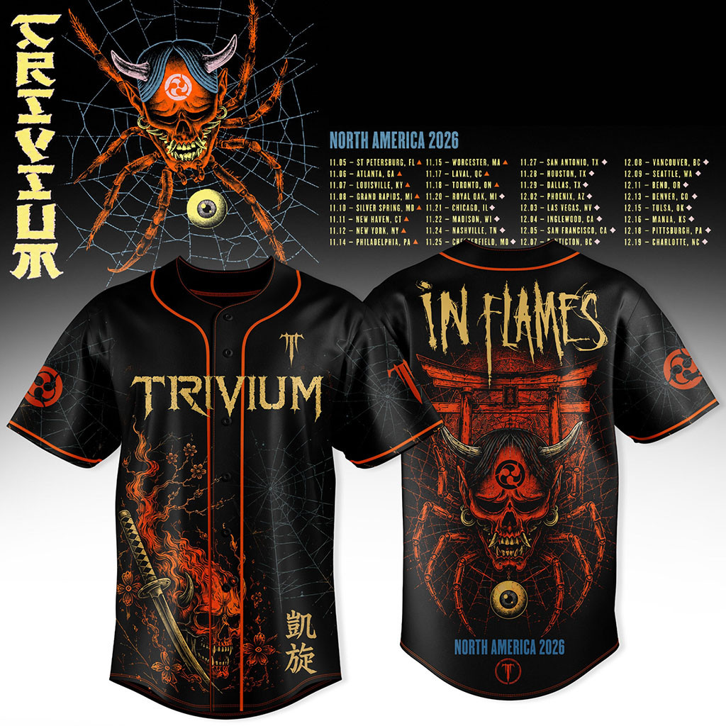 Trivium North America Tour 2026 Baseball Jersey Trivium Merch Music Related Gifts For Guys - Kdjoy