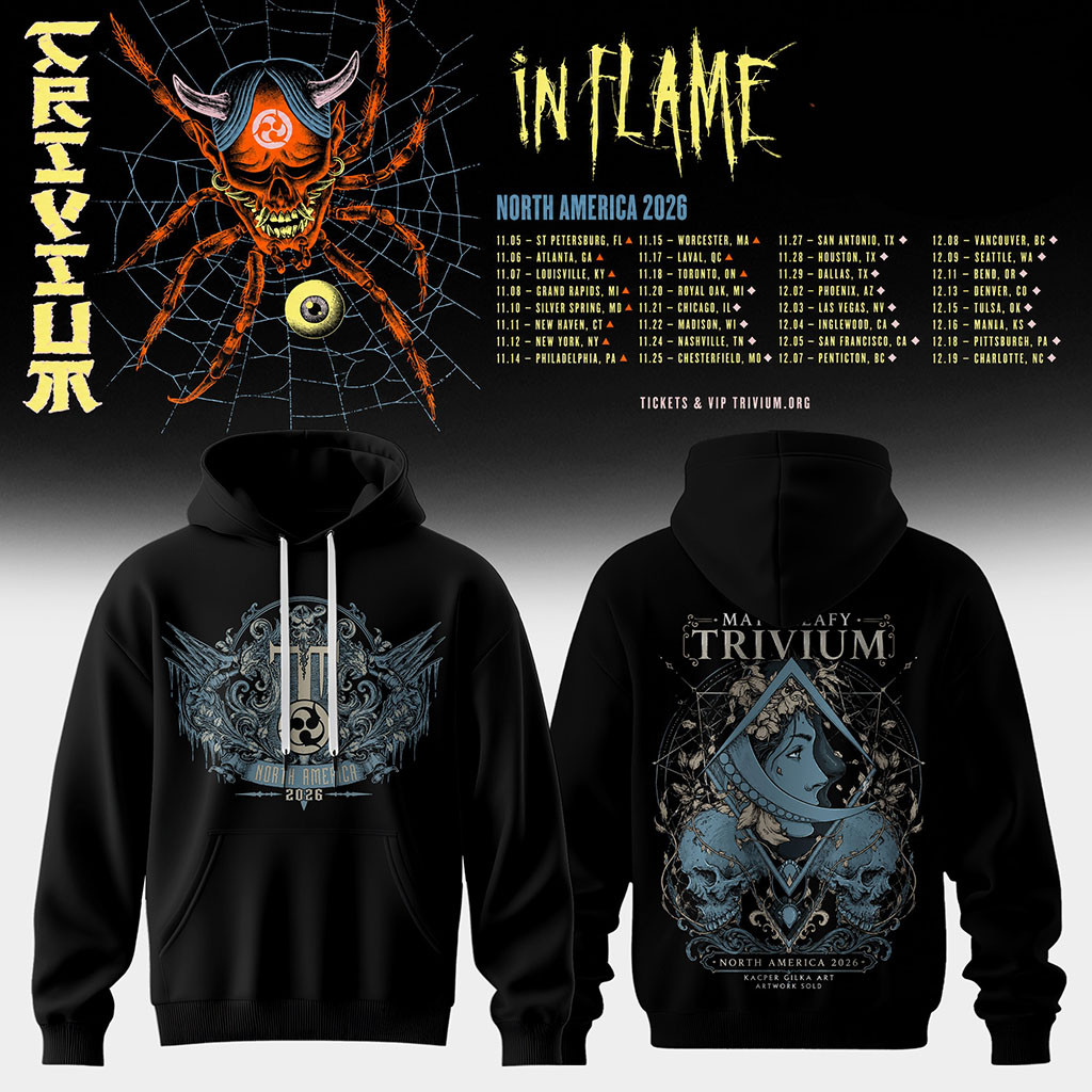 Trivium North America Tour 2026 Merch Trivium In Flame Hoodie Best Gift For Band Fans - Kdjoy
