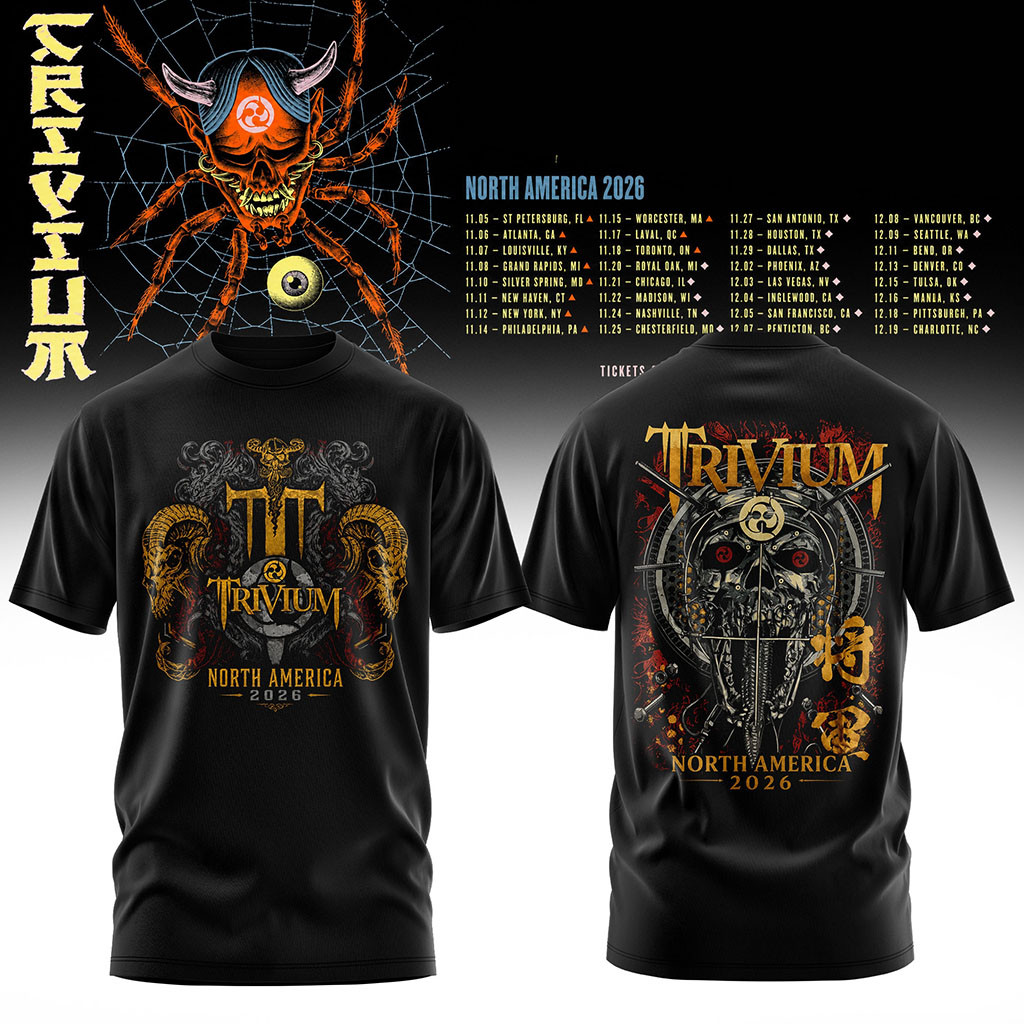 Trivium North America Tour 2026 T-Shirt Black Trivium Merch Present For Music Enthusiasts - Kdjoy