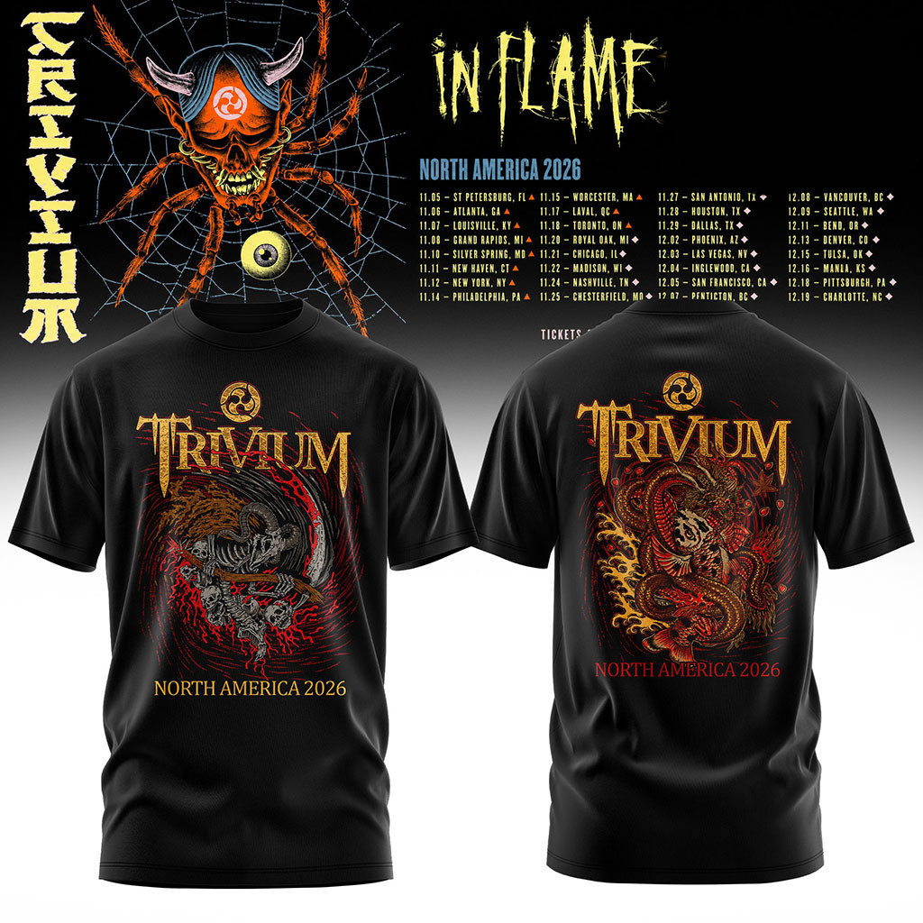Trivium North America Tour 2026 T-Shirt Trivium Merch Gift Ideas For Music Lovers - Kdjoy