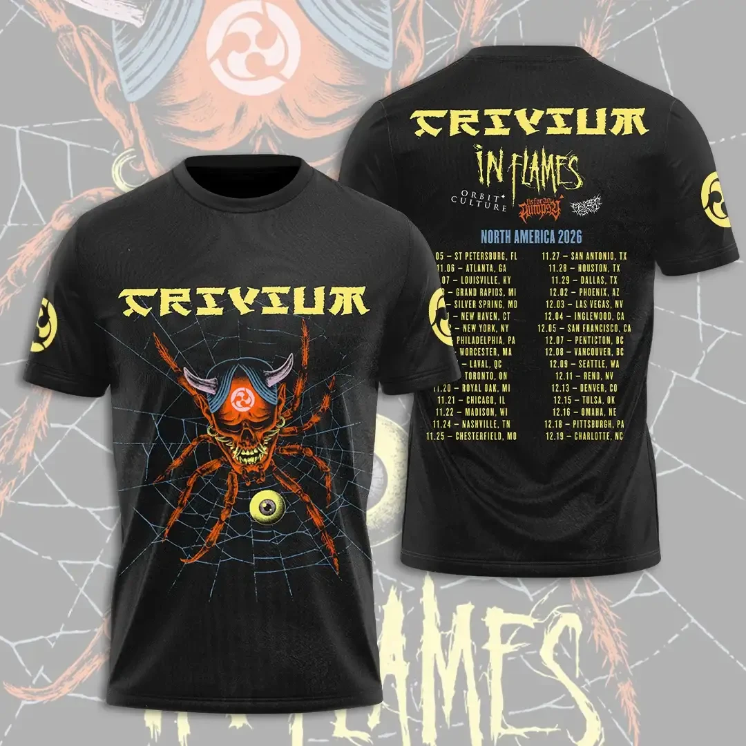 Trivium Tour 2026 Merch Trivium And In Flames 2026 North America Tour Dates T-Shirt Gifts - Kdjoy