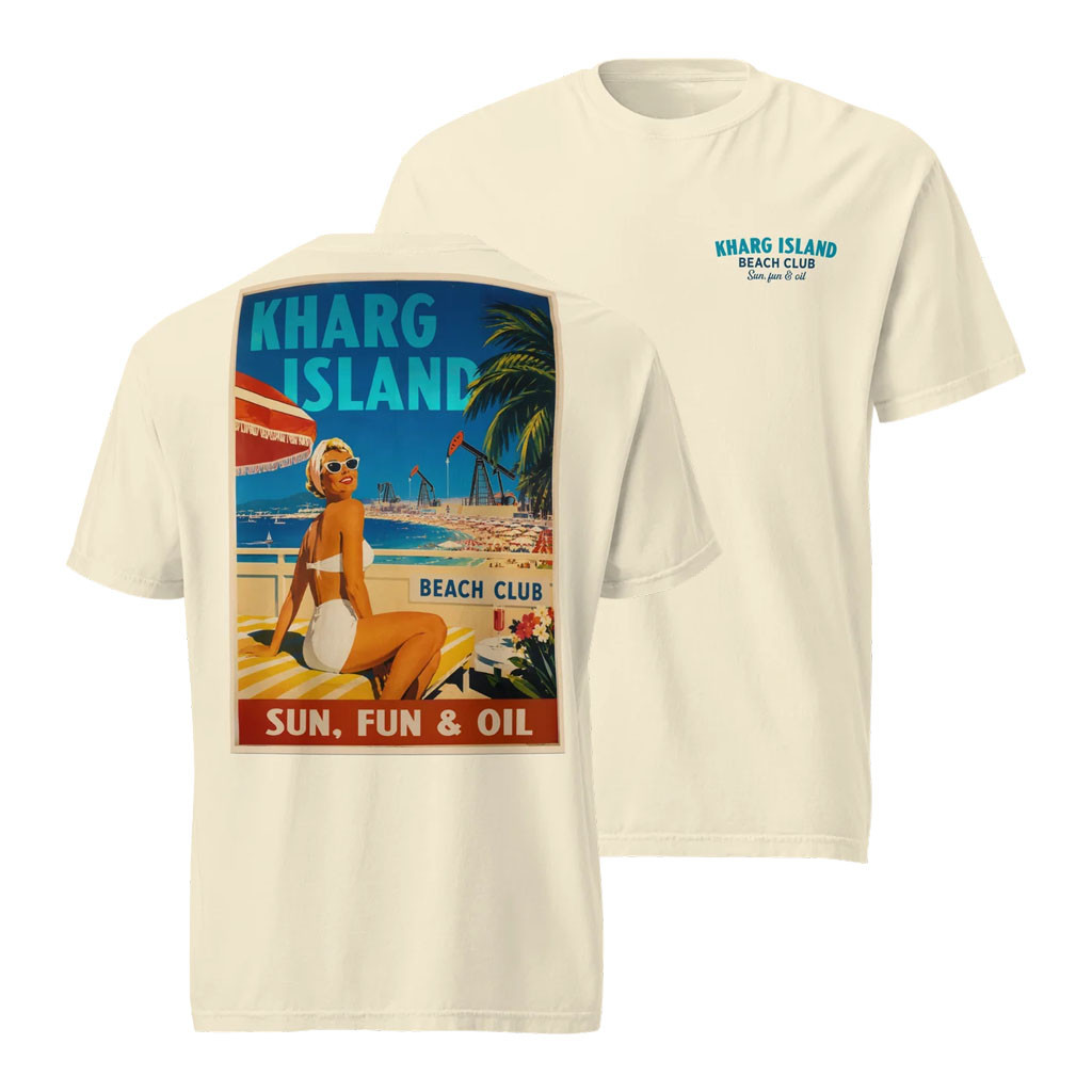 Tucker Carlson Merch 2026 Kharg Island Poster T-Shirt Beach Club Shirt Summer Gift Ideas - Kdjoy
