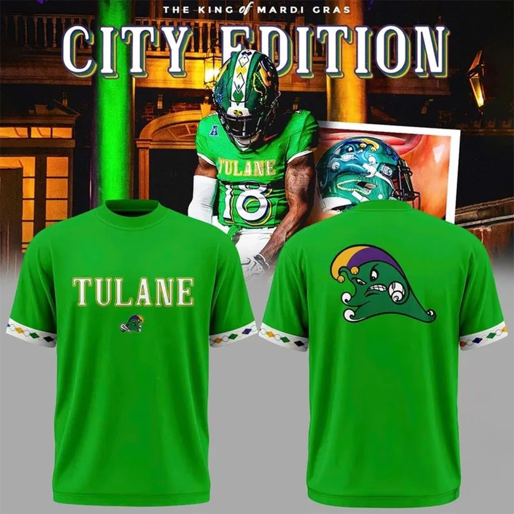 Tulane Green Wave Merch 2026 City Edition Shirt Mardi Gras Tulane Green Wave Shirt Fans Gifts - Kdjoy