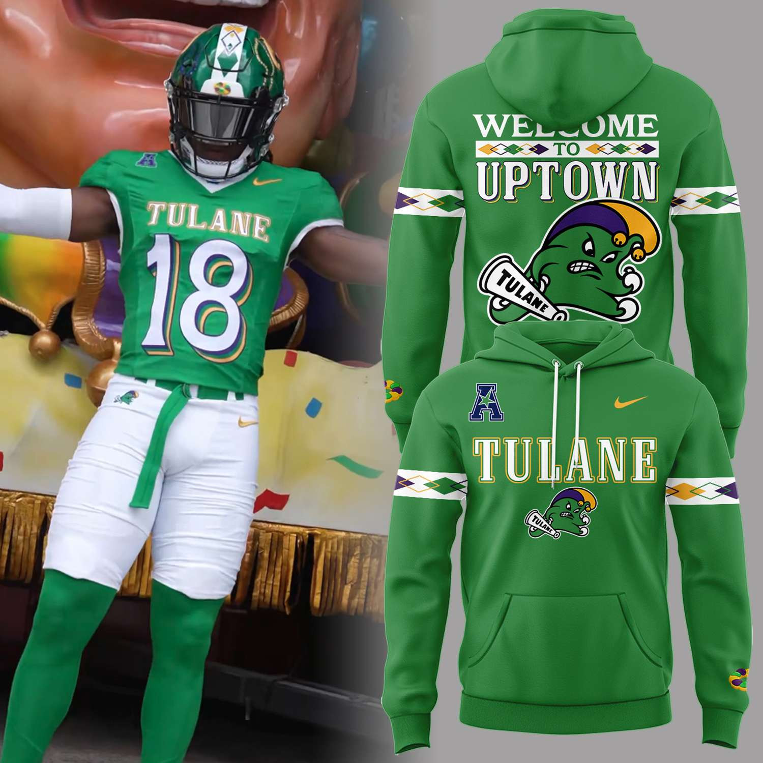 Tulane Green Wave Merch Welcome To Uptown Hoodie Presents For Football Fans - Kdjoy Tulane Green Wave Merch Welcome To Uptown Hoodie Presents For Football Fans - Kdjoy