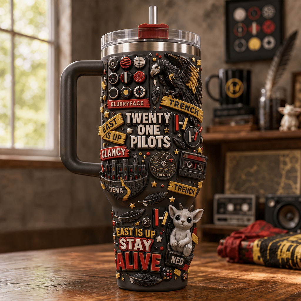 Twenty One Pilots Merch East Is Up Stay Alive Tumbler Gifts For Boyfriend