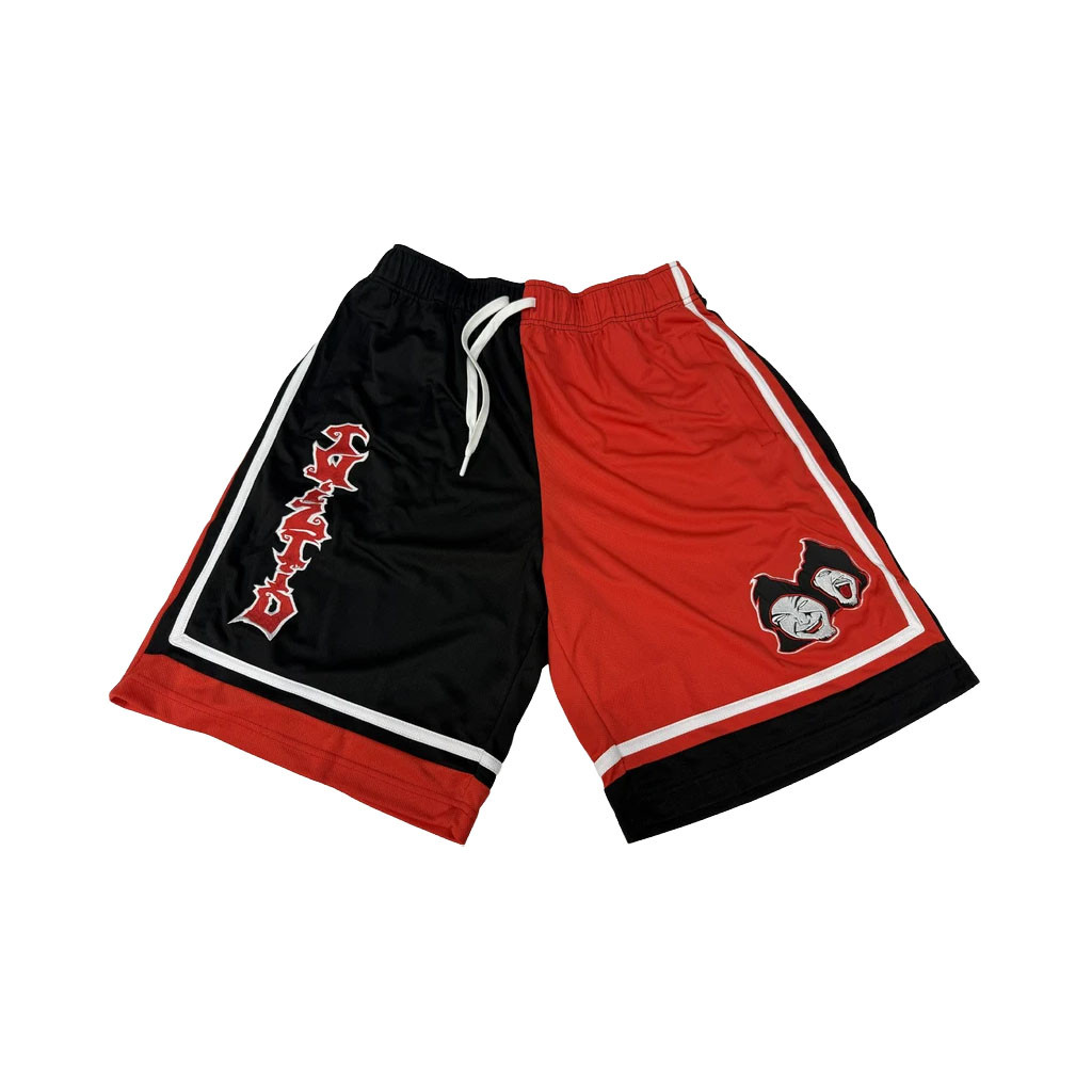 Twiztid Merch 2026 Red And Black Split Color Twiztid Mostasteless Shorts Gift For Dudes - Kdjoy
