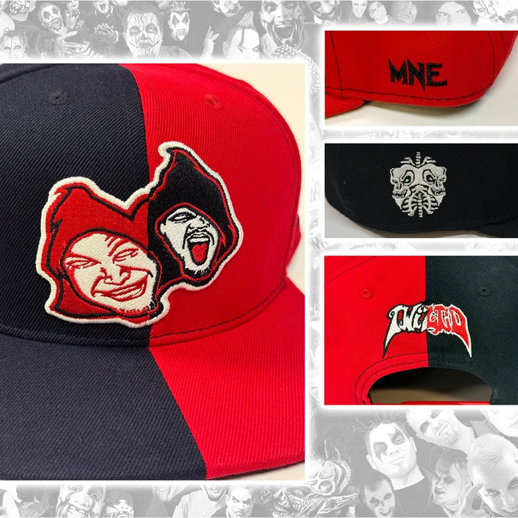 Twiztid Merch 2026 Red And Black Split Color Twiztid Mostasteless Snapback Hat Embroidered - Kdjoy