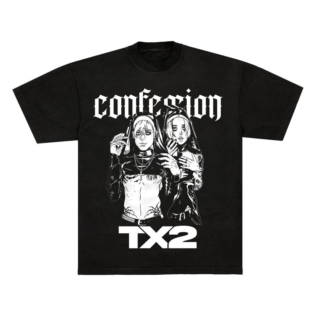 TX2 Merch 2026 Confession T-Shirt Black TX2 Shirt Gifts For People Who Like Music - Kdjoy