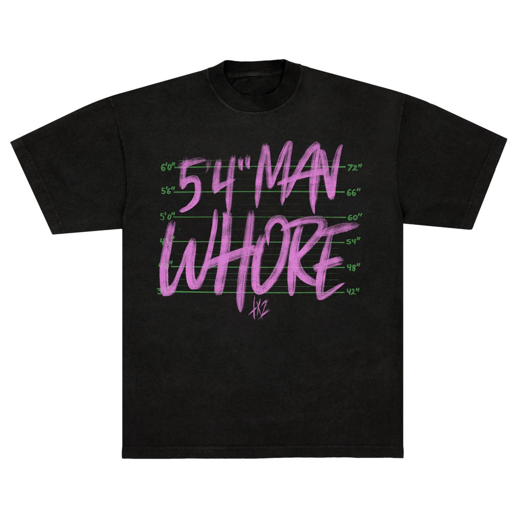 TX2 Merch 5'4' Man Whore T-Shirt Black Mugshot Shirt 2026 Present For Brothers - Kdjoy