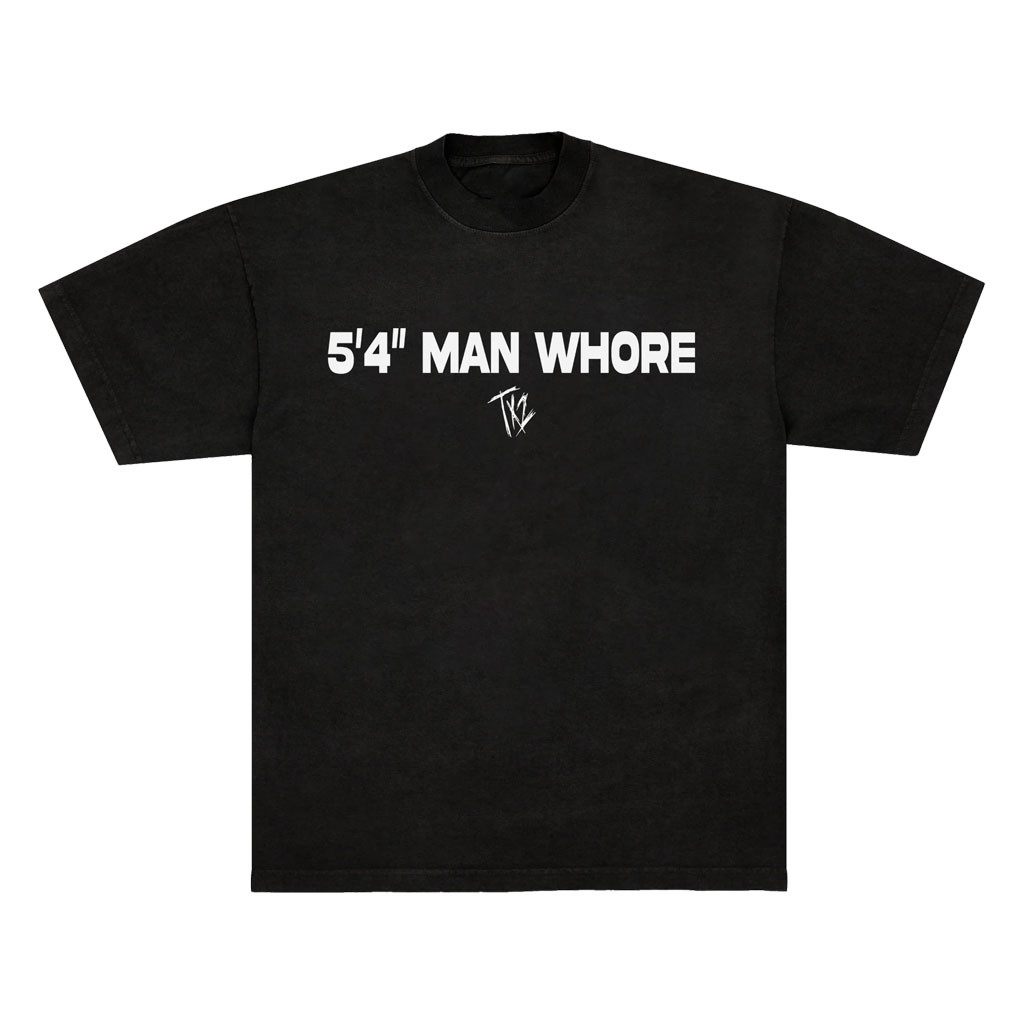 TX2 Merch 5'4' Man Whore T-Shirt Black TX2 Shirt 2026 Music Lover Gifts For Him - Kdjoy