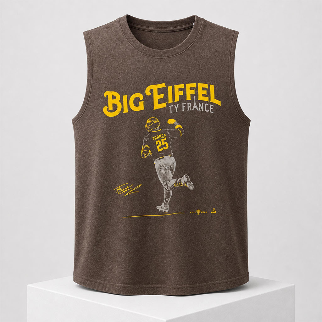 Ty France Big Eiffel Muscle Tank San Diego Padres Merch Baseball Lover Gift Ideas - Kdjoy