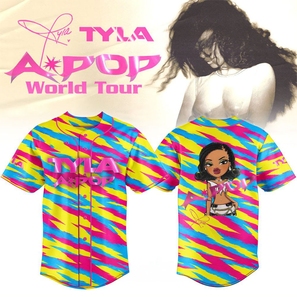 Tyla A POP World Tour 2026 Special Edition Baseball Jersey Tyla Merch Present For Music Lovers - Kdjoy