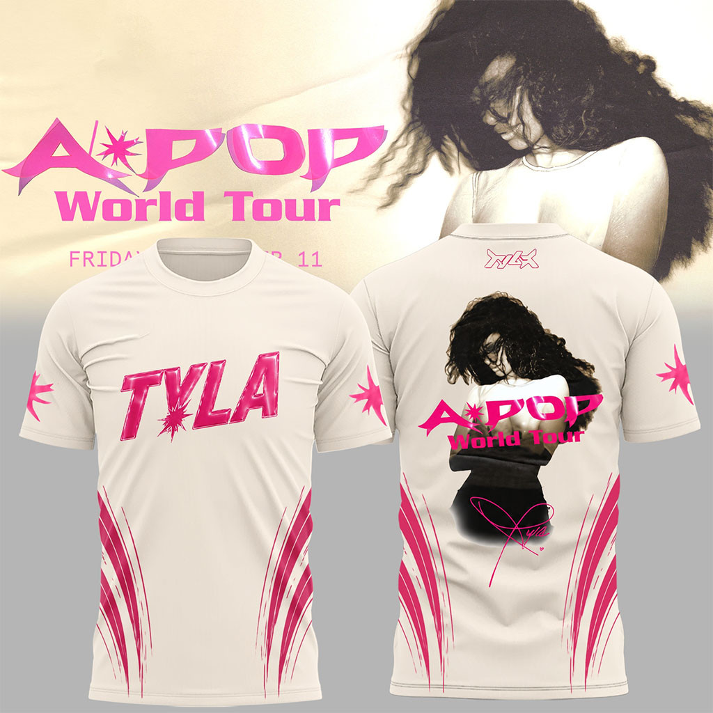 Tyla Apop World Tour 2026 Signature T-Shirt Tyla Merch Concert Outfits Present For Fans - Kdjoy Tyla Apop World Tour 2026 Signature T-Shirt Tyla Merch Concert Outfits Present For Fans - Kdjoy