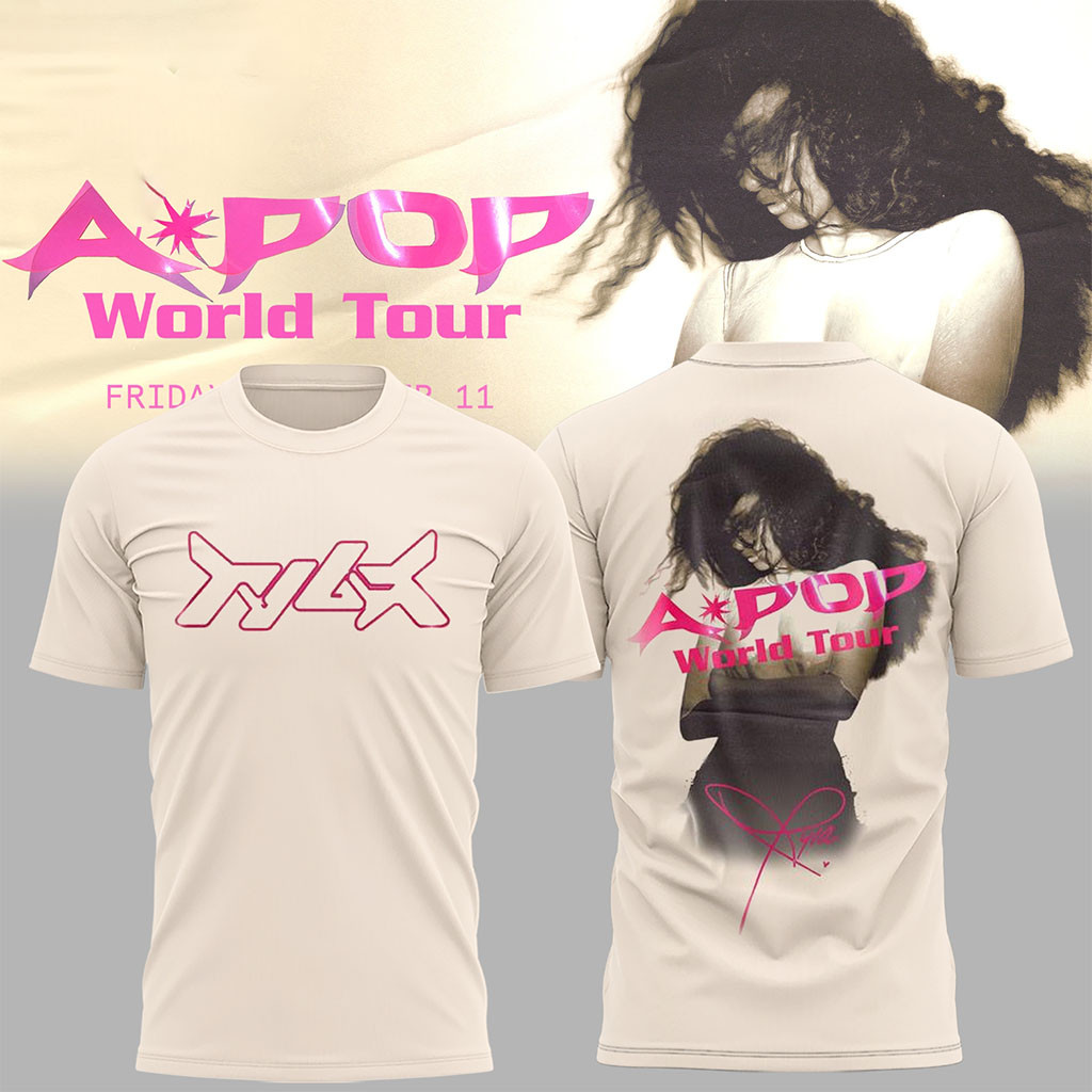 Tyla Apop World Tour 2026 Signed T-Shirt Tyla Merch Concert Tee Present For Music Fans - Kdjoy