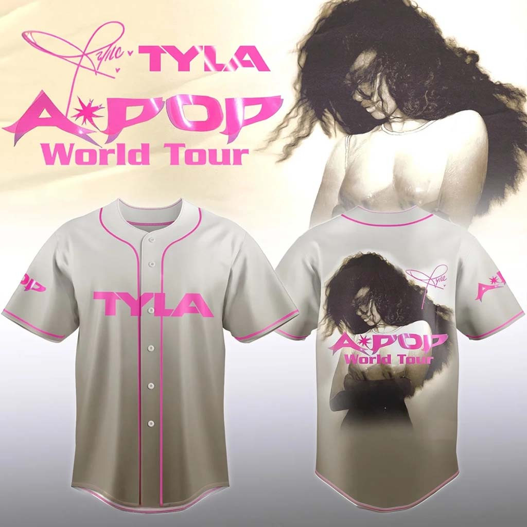 Tyla Apop World Tour Baseball Jersey Tyla Merch Gifts For Music Lovers