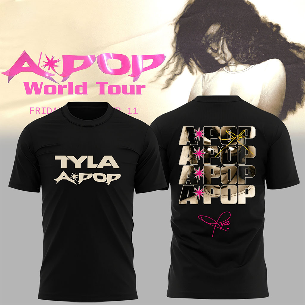 Tyla Merch 2026 Apop World Tour T-Shirt Black Concert Merchandise Gift For Music Fans - Kdjoy