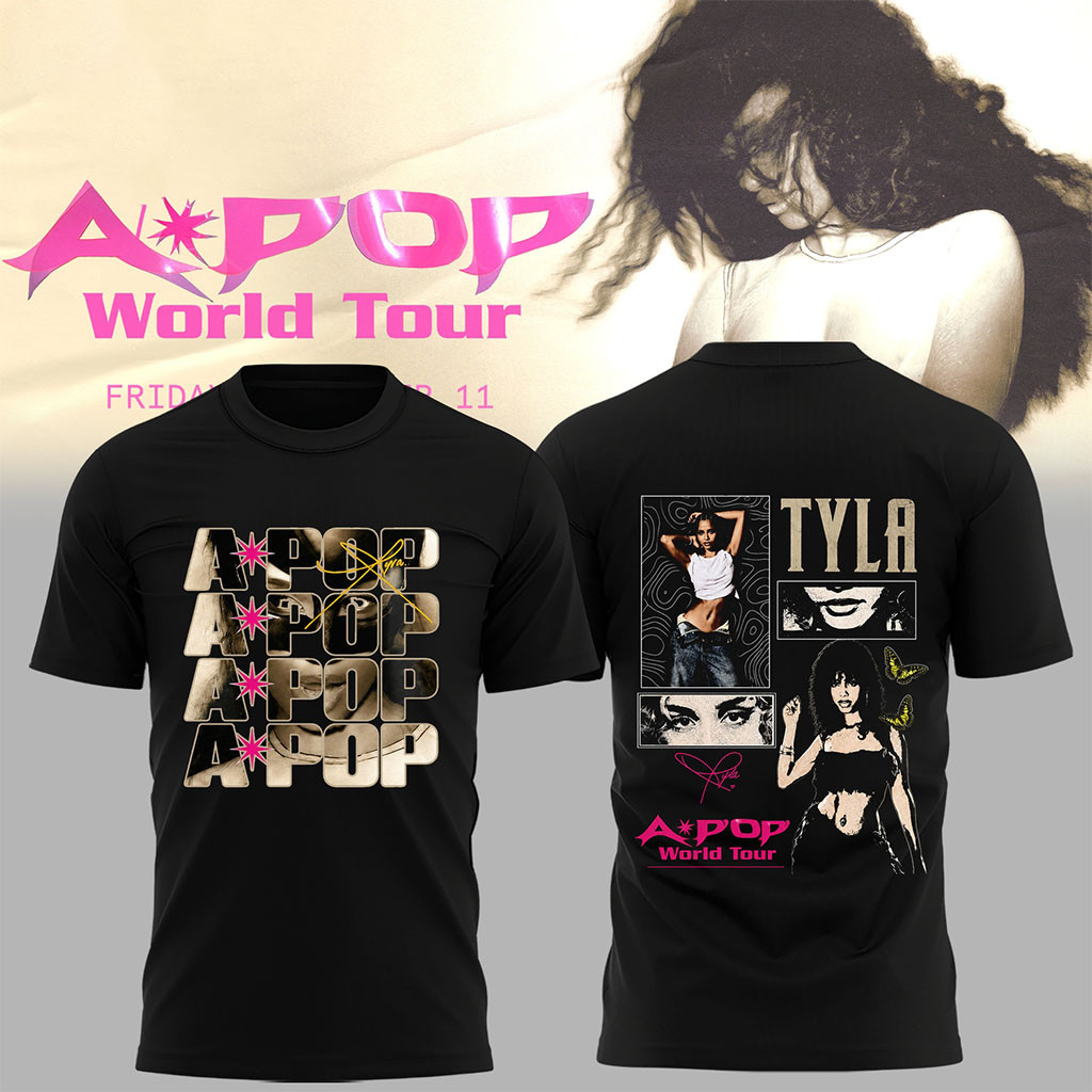 Tyla Merch Apop World Tour T-Shirt Black Gifts For Music Lovers - Kdjoy