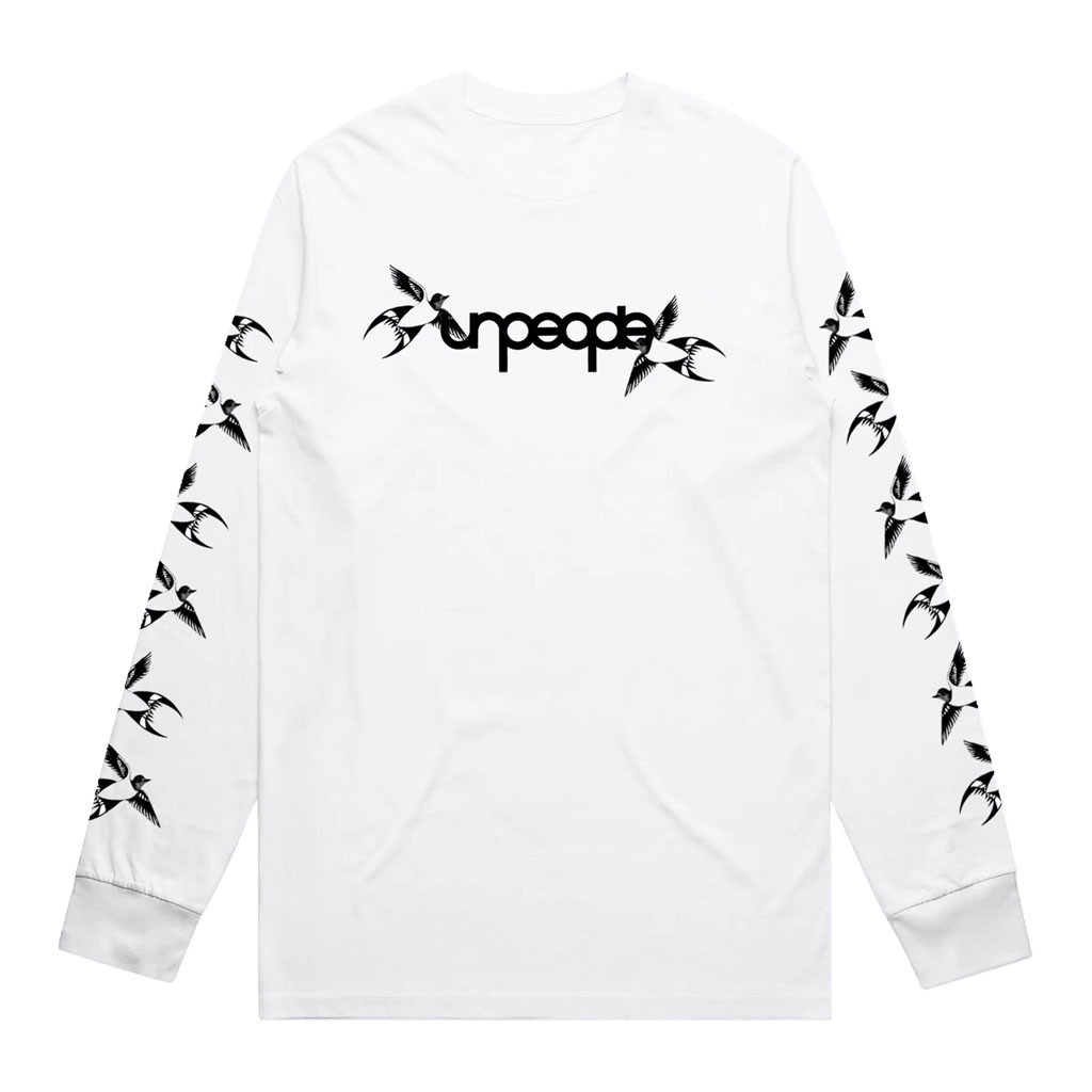Unpeople Merch 2026 Swallow Long Sleeve Shirt White Gifts For Music Lovers Unpeople Merch 2026 Swallow Long Sleeve Shirt White Gifts For Music Lovers