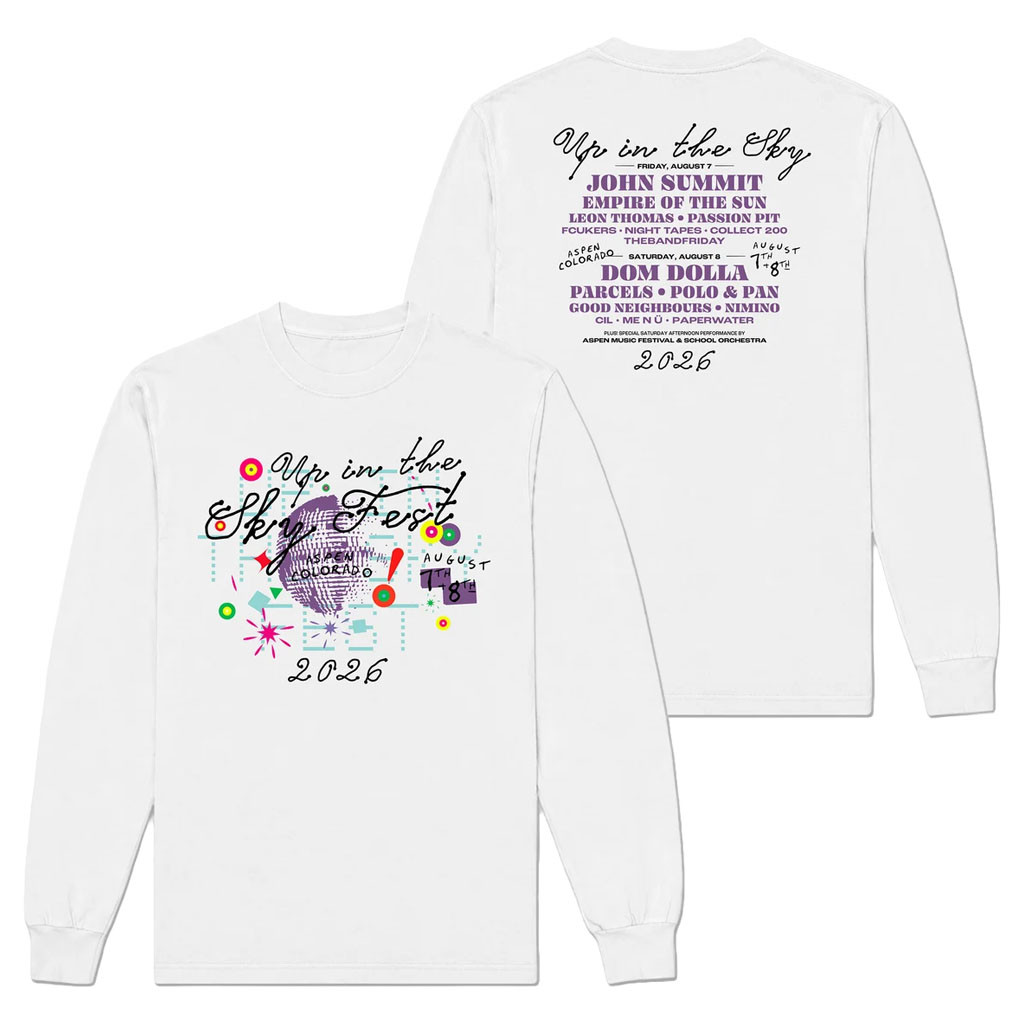 Up In The Sky Music Festival Merch 2026 Disco Lineup Long Sleeve Shirt Present For Music Fans - Kdjoy Up In The Sky Music Festival Merch 2026 Disco Lineup Long Sleeve Shirt Present For Music Fans - Kdjoy