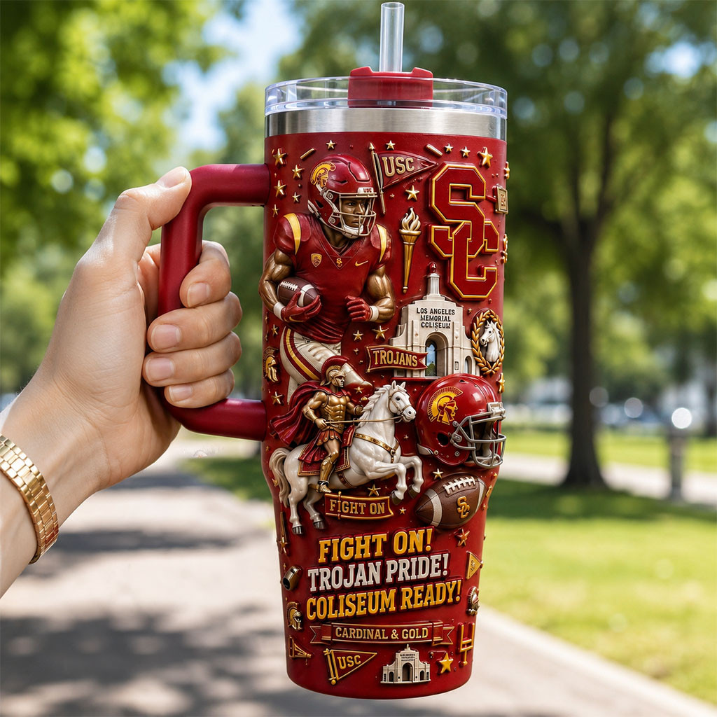 USC Trojans Fight On Trojan Pride Coliseum Ready Tumbler USC Trojans Merch Football Lover Gifts - Kdjoy USC Trojans Fight On Trojan Pride Coliseum Ready Tumbler USC Trojans Merch Football Lover Gifts - Kdjoy