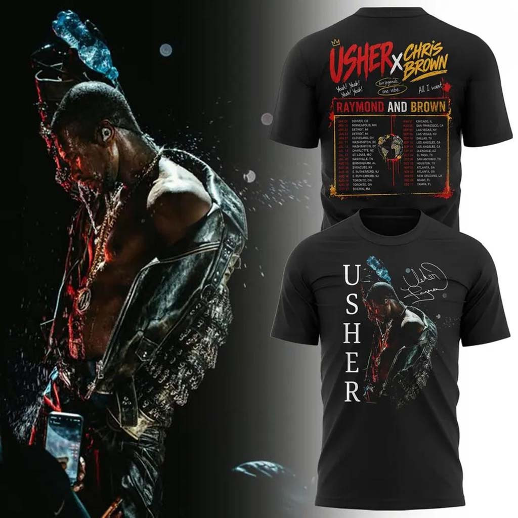 Usher X Chris Brown Merch Raymond And Brown Tour 2026 T-Shirt The R&B Tour Merch Fan Apparel - Kdjoy Usher X Chris Brown Merch Raymond And Brown Tour 2026 T-Shirt The R&B Tour Merch Fan Apparel - Kdjoy