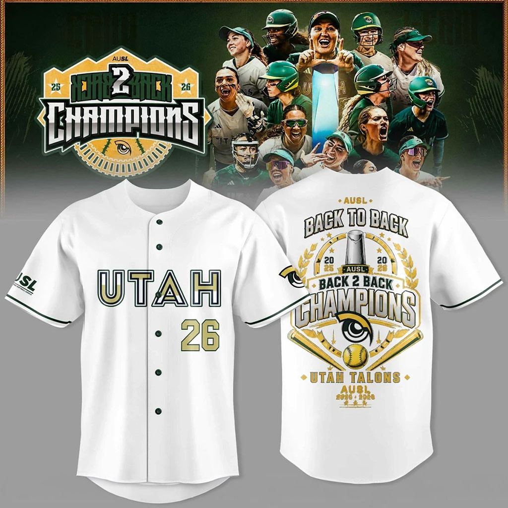 Utah Talons Back To Back 2026 Champions Jersey Utah Talons Merch Present For Softball Fans - Kdjoy