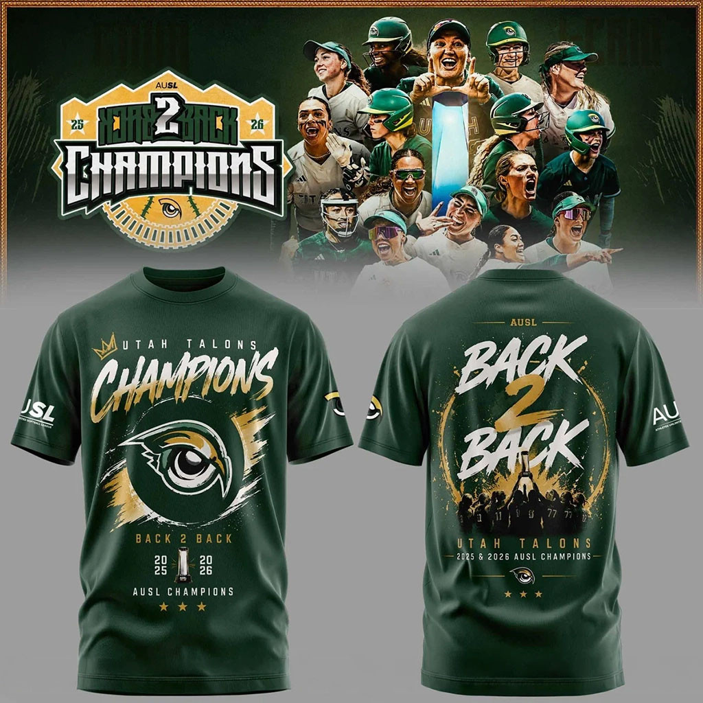 Utah Talons Back To Back 2026 Champions Shirt Utah Talons Merch Best Gift For Softball Fans - Kdjoy