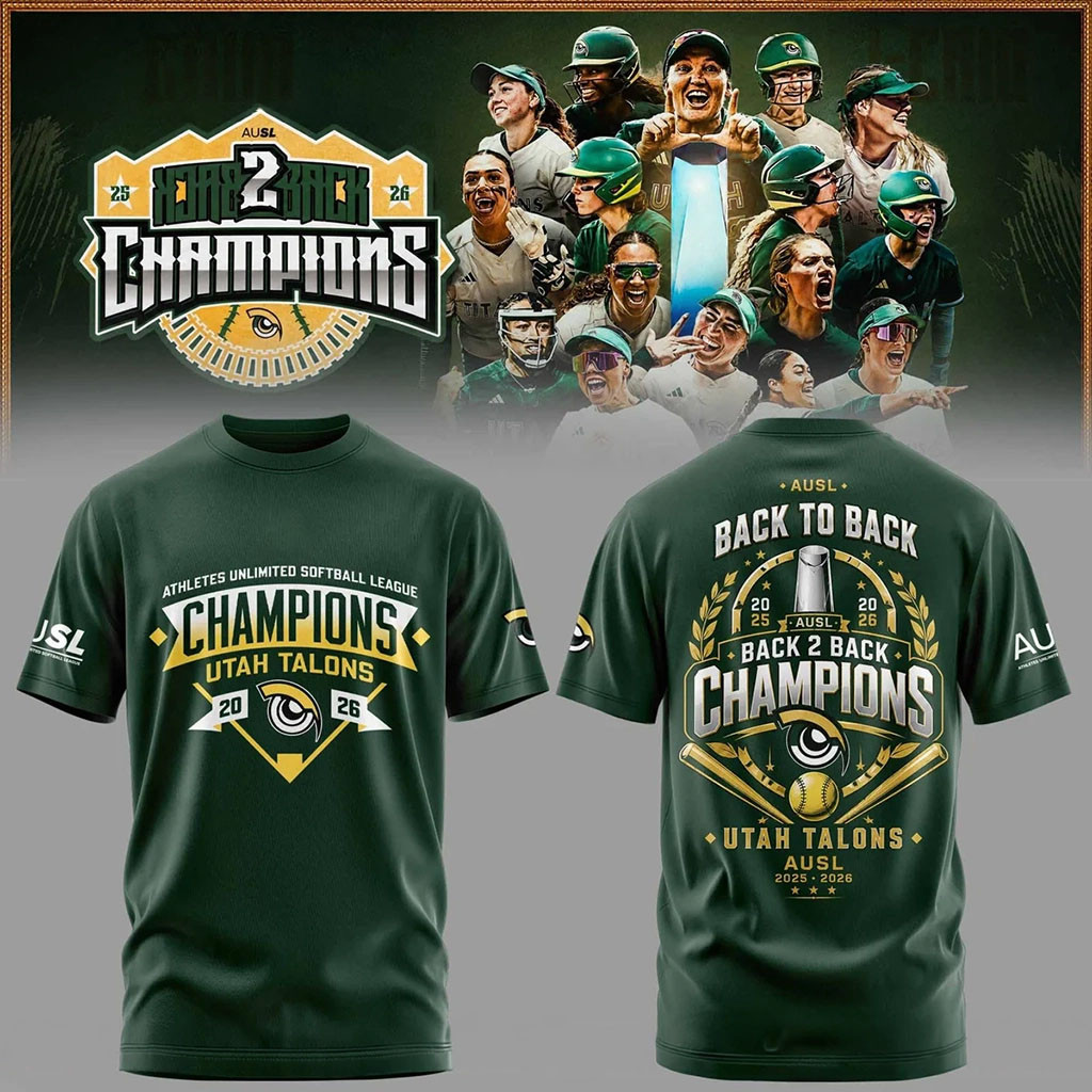 Utah Talons Back To Back 2026 Champions Shirt Utah Talons Merch Softball Fan Apparel Best Gifts - Kdjoy