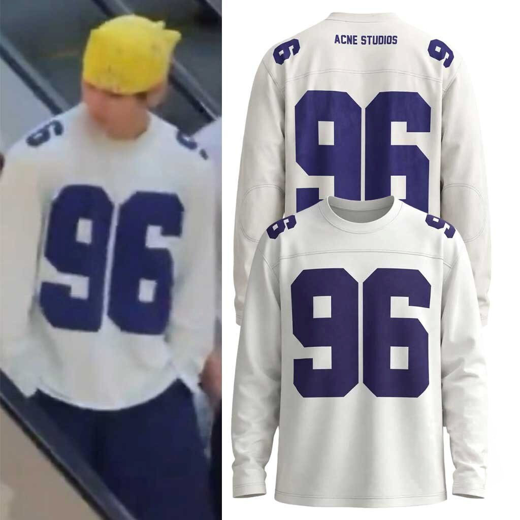 V BTS Acne Studios 96 White Long Sleeve Shirt BTS Tour Merch 2026 Concert Outfits For Fans - Kdjoy