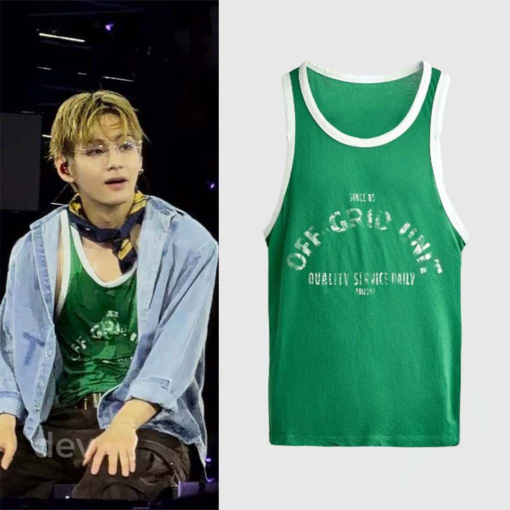 V BTS Contrast Vintage Tank Top Green V BTS Merch Best Gifts For Kpop Fan - Kdjoy V BTS Contrast Vintage Tank Top Green V BTS Merch Best Gifts For Kpop Fan - Kdjoy