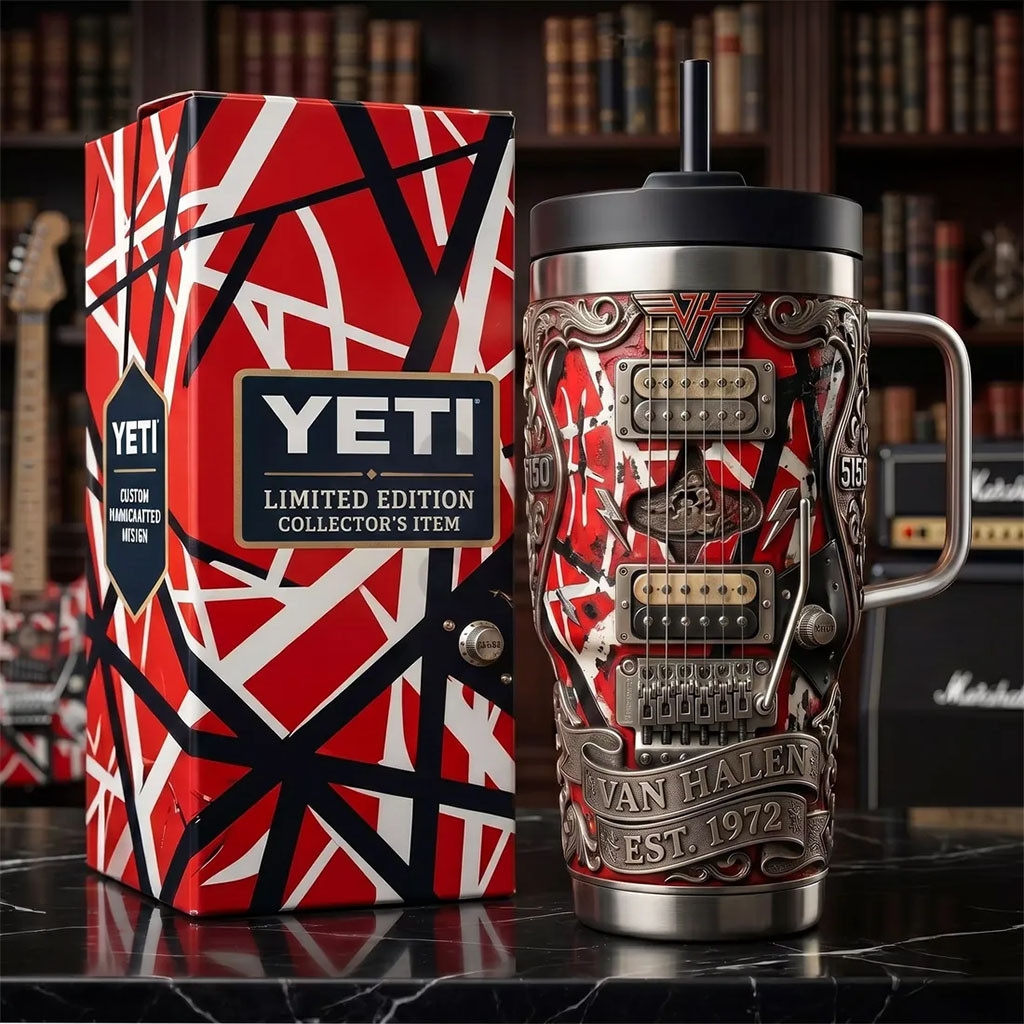 Van Halen Frankenstrat 40oz Handle Van Halen Merch Unique Gifts For Music Lovers - Kdjoy