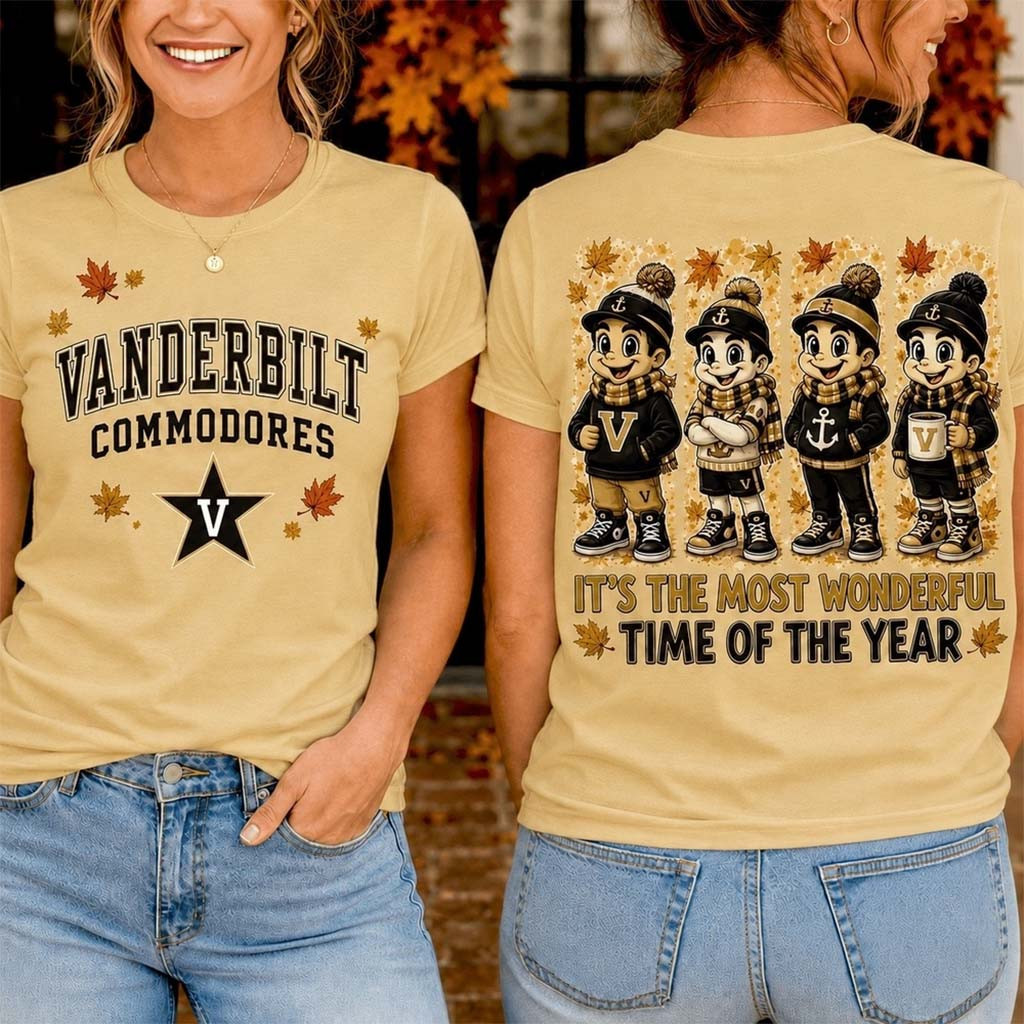 Vanderbilt Commodores Merch 2026 Autumn Festive Cheer T-Shirt Fall Outfits Game Day Gifts - Kdjoy