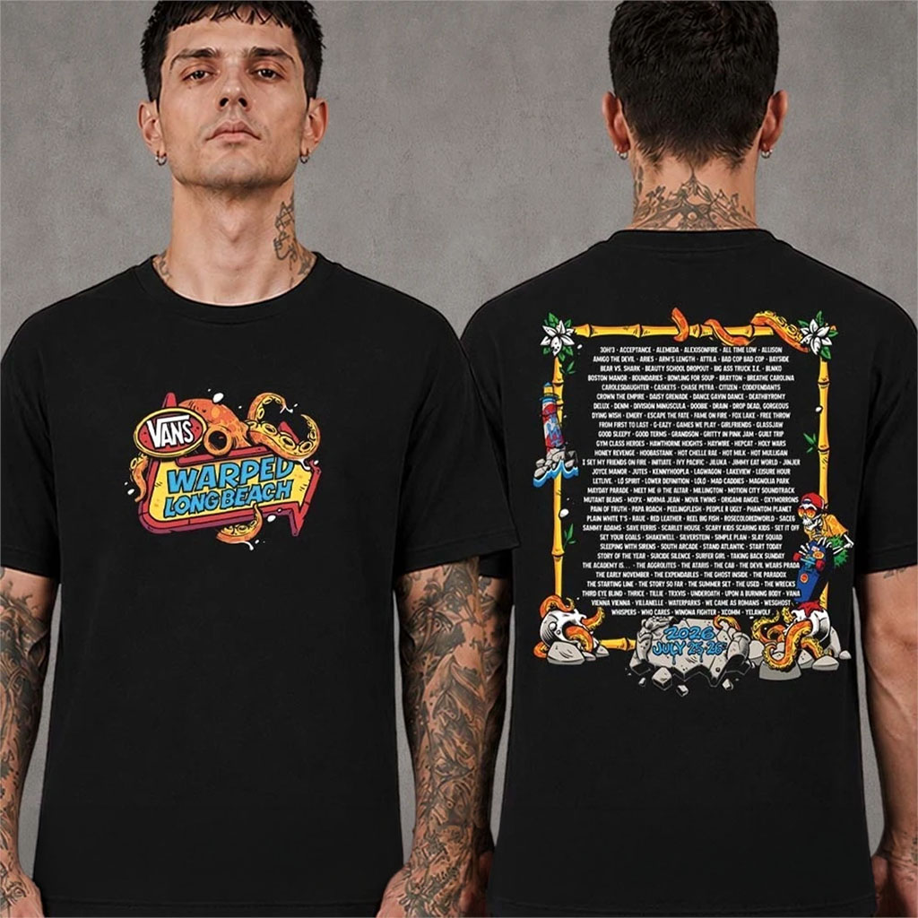 Vans Warped Tour 2026 Long Beach CA July 25 2026 Merch Lineup T-Shirt Present For Fans - Kdjoy Vans Warped Tour 2026 Long Beach CA July 25 2026 Merch Lineup T-Shirt Present For Fans - Kdjoy