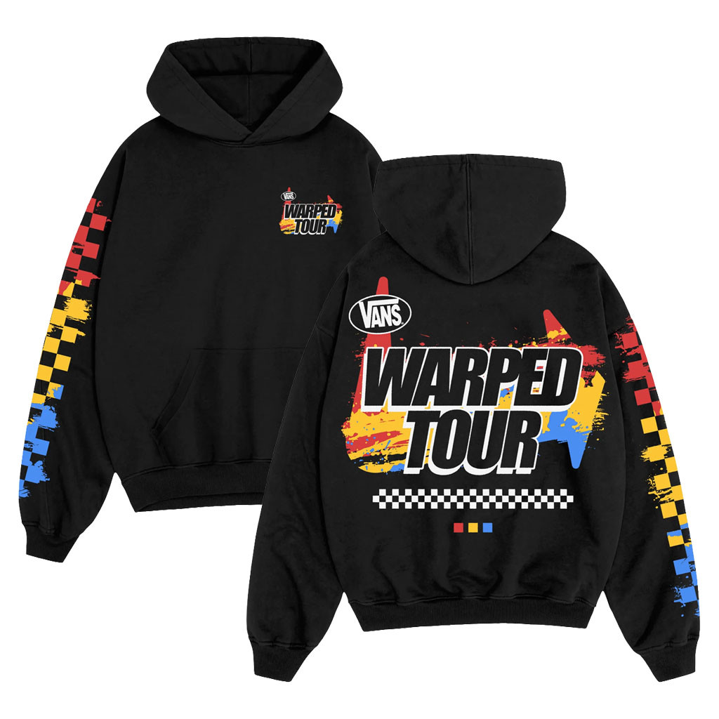 Vans Warped Tour Merch 2026 Color Blur Hoodie Gift Ideas For Music Lovers - Kdjoy