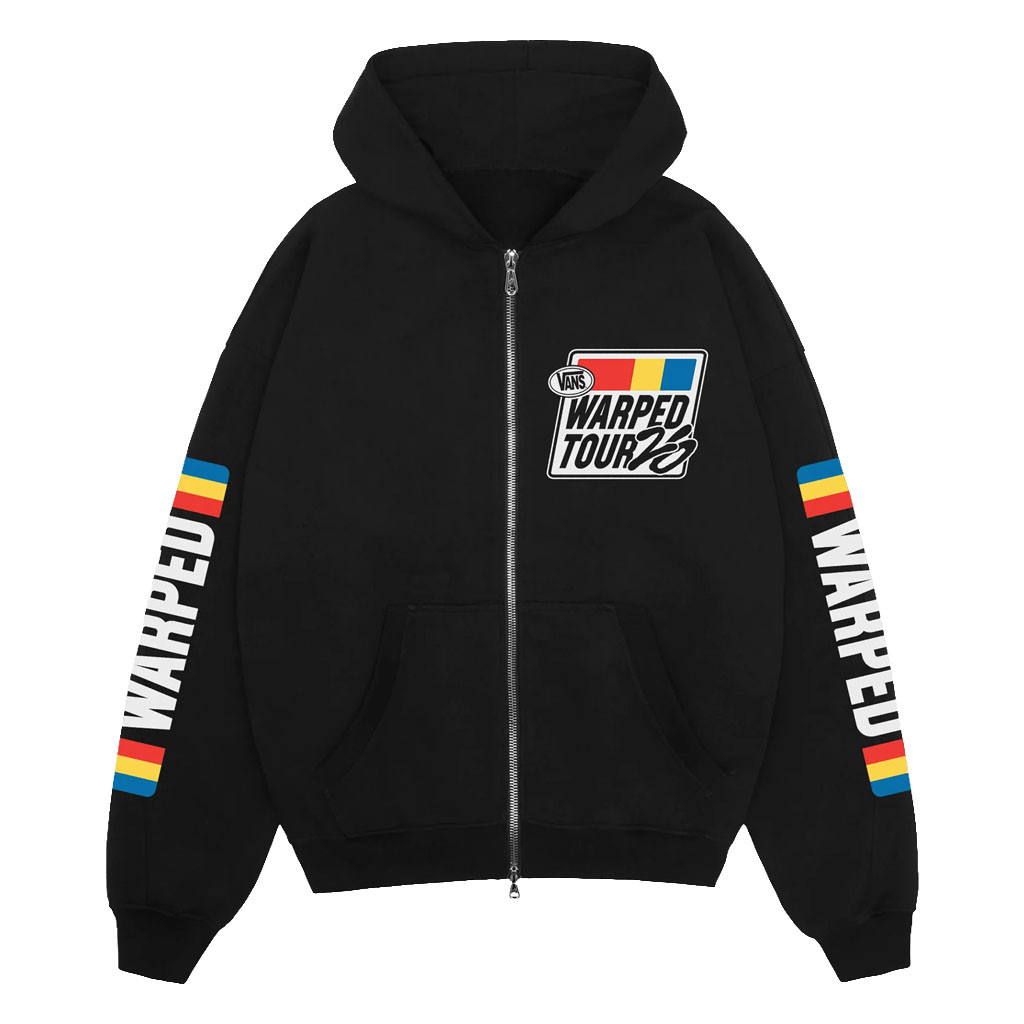 Vans Warped Tour Montreal Merch 2026 VHS Zip Hoodie Black Rock Music Concert Outfits For Fans - Kdjoy