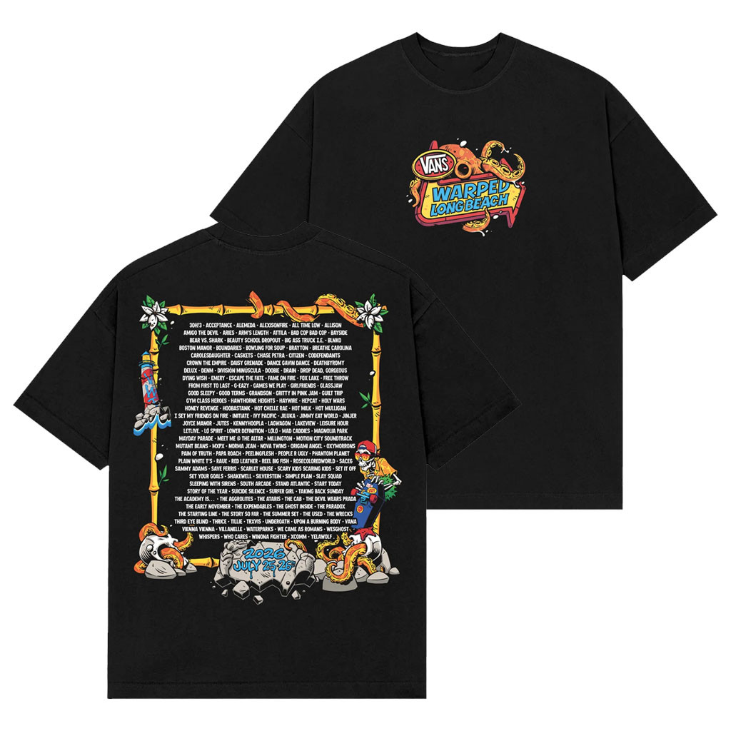 Vans Warped Tour Montreal Merch Vans Warped Tour Long Beach 2026 Lineup T-Shirt Concert Outfits - Kdjoy