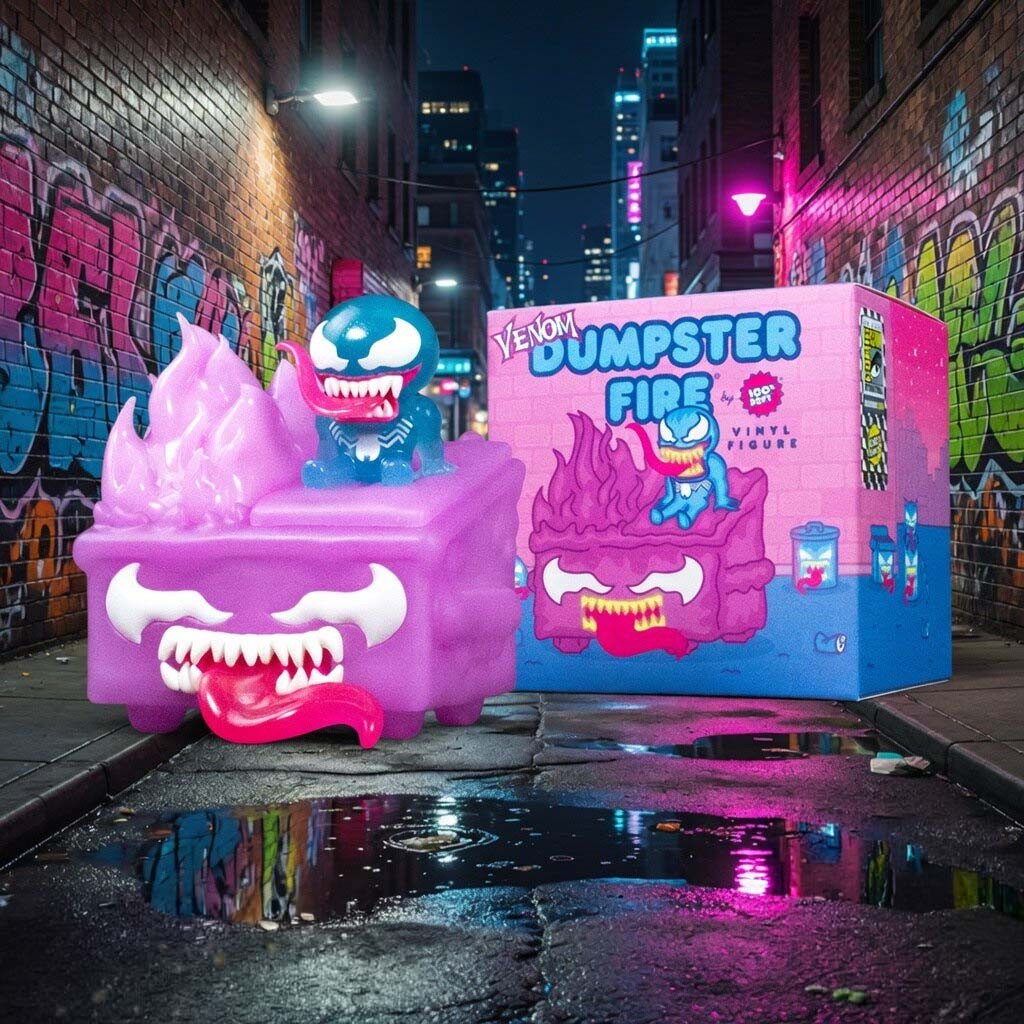 Venom Dumpster Fire Pink Marvel Funko Pop Venom Merch Movie Fan Gifts For Sisters - Kdjoy